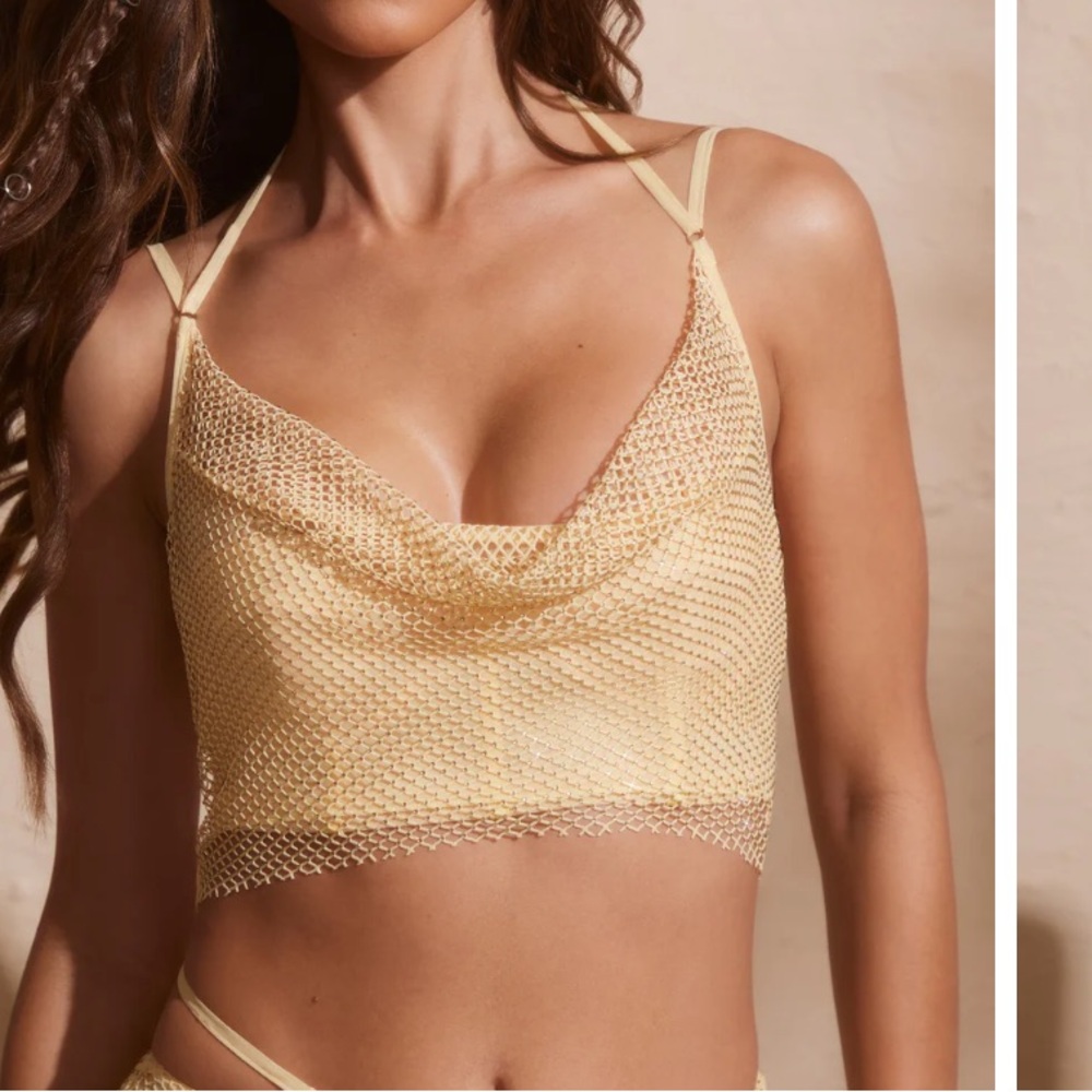 Oh Polly Selena Embellished Cowl Neck Corset